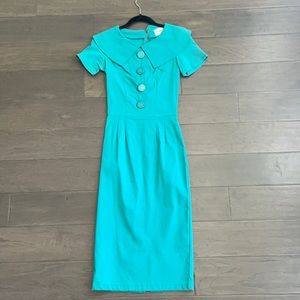 Bettie page teal green vintage style xs dress